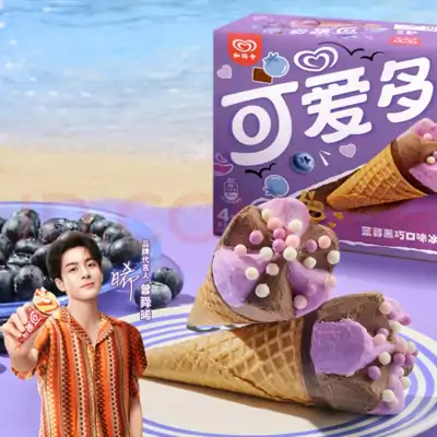 可爱多脆筒蓝莓黑巧四支盒装